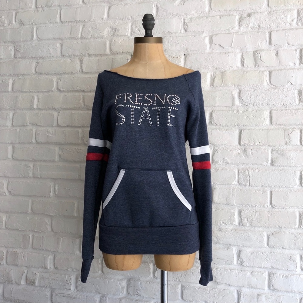 Fresno State Off the Shoulder Fleece Sweatshirt